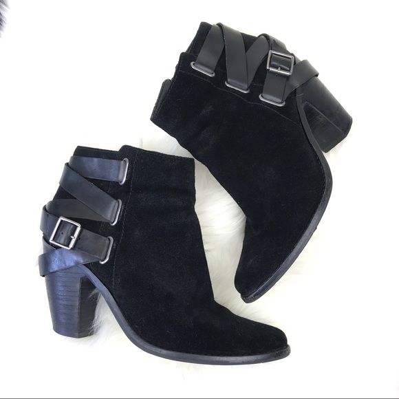 DV by Dolce Vita Shoes - DV Calia black booties buckle and zip feature